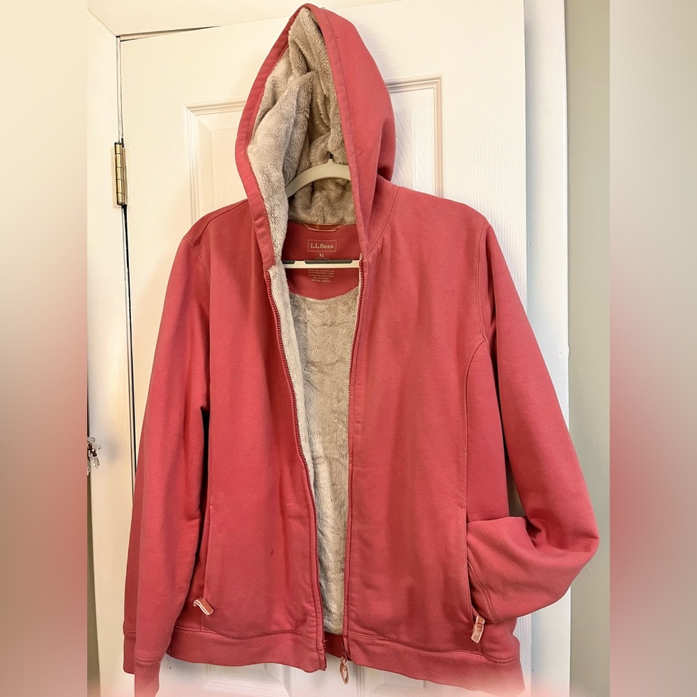 L.L.Bean Womens Full Zip Hoddie Size XL Cozy!!